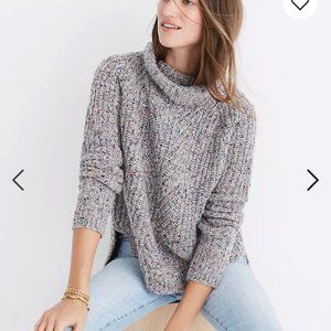 Colorfleck Ribbed Turtleneck Sweater